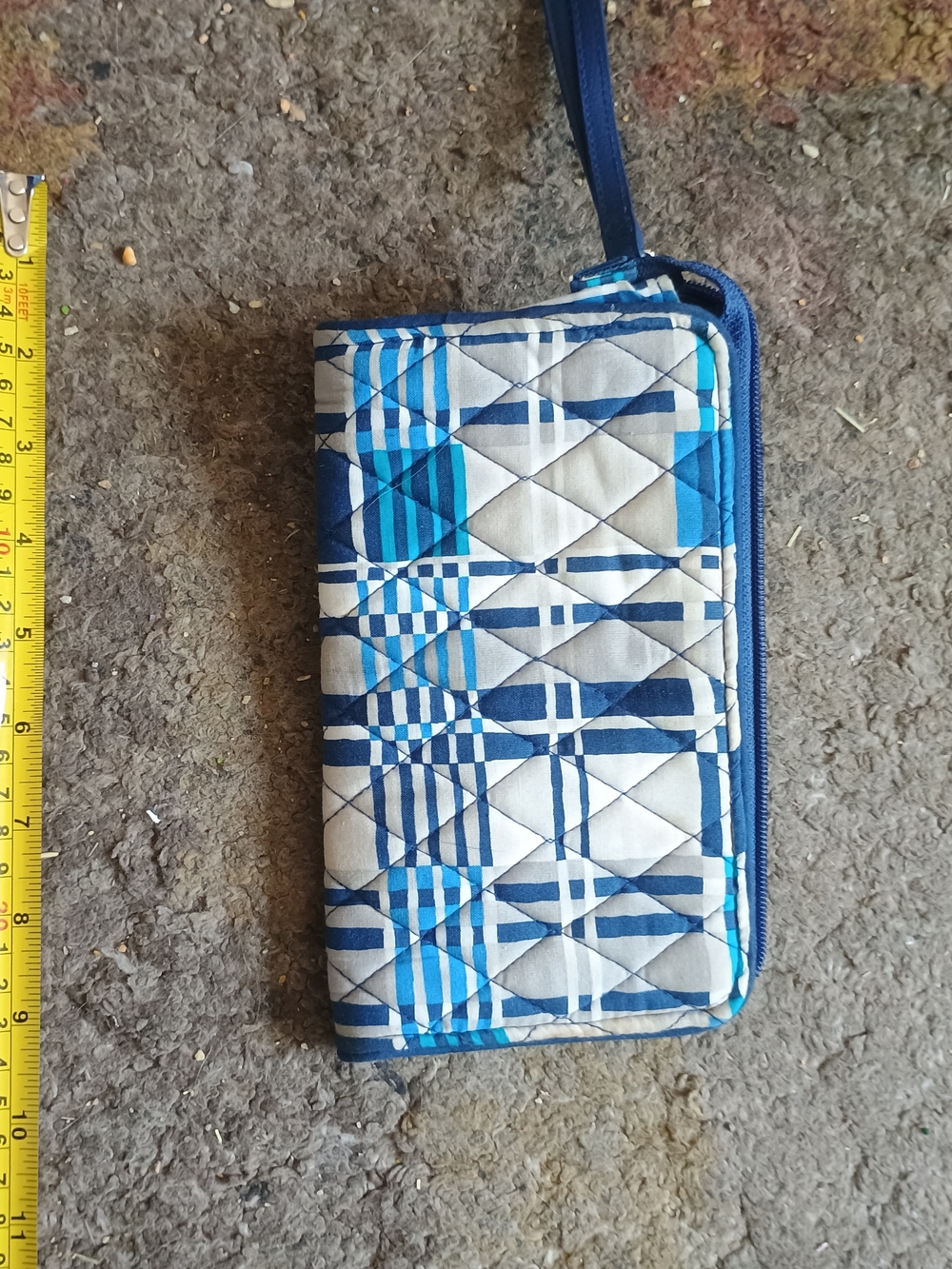 Vera Bradley Blue Quilted Wristlet Clutch